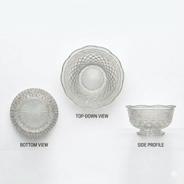 Bowl - Plastic - Crystal Cut Design
